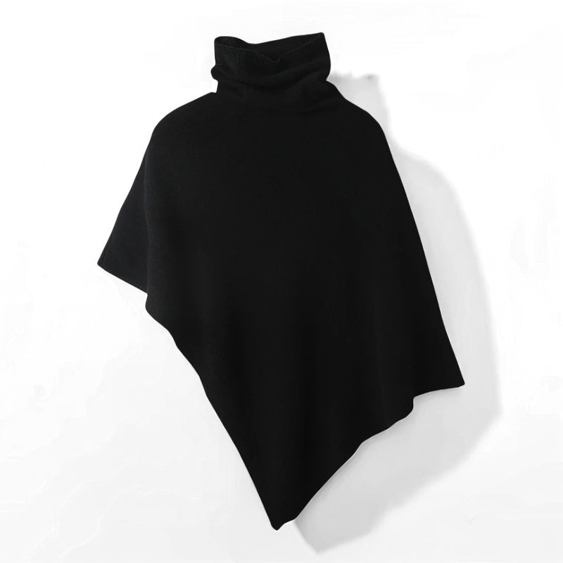 Marcelline Knit Woolen Turtleneck Cloak