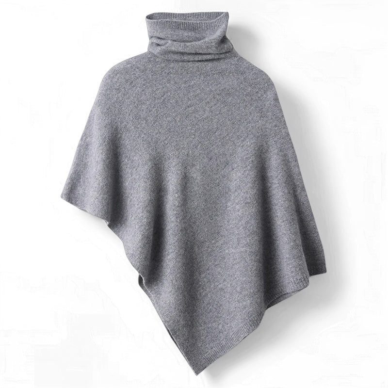 Marcelline Knit Woolen Turtleneck Cloak