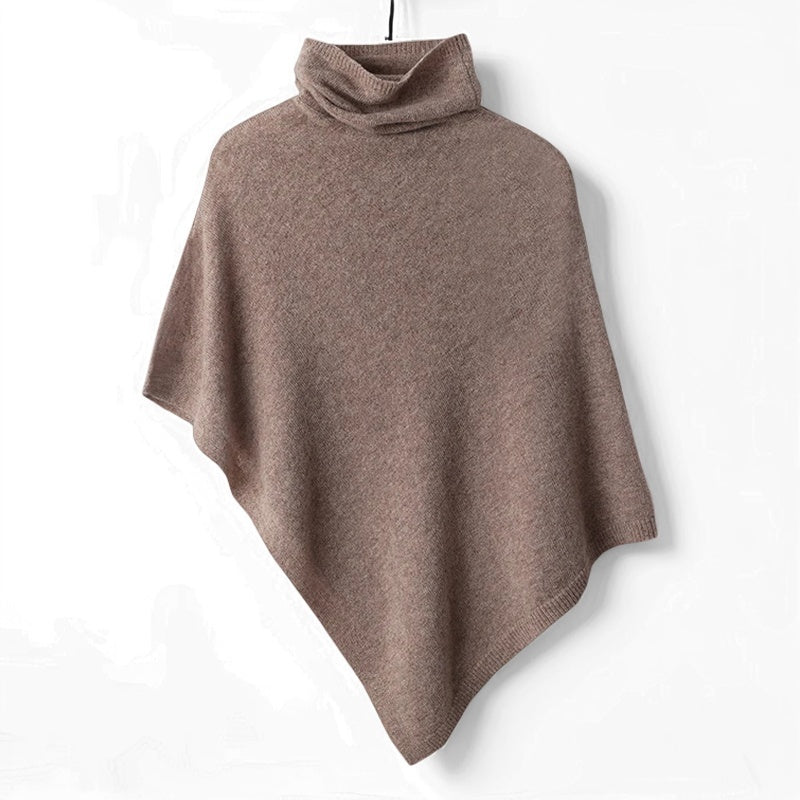 Marcelline Knit Woolen Turtleneck Cloak