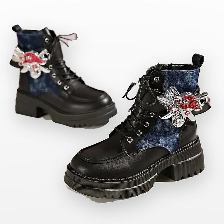 Noctelle Butterfly Lace Up Boots
