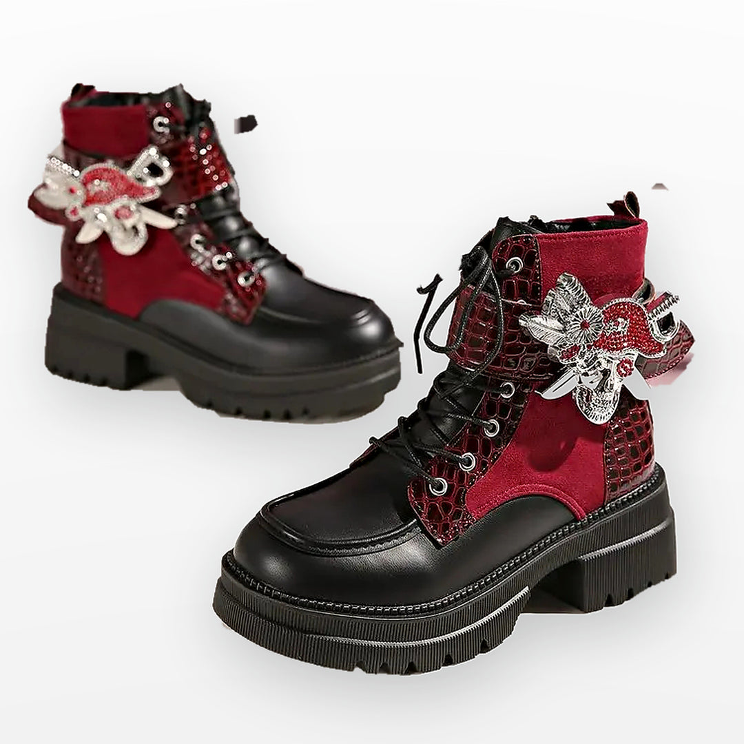 Noctelle Butterfly Lace Up Boots