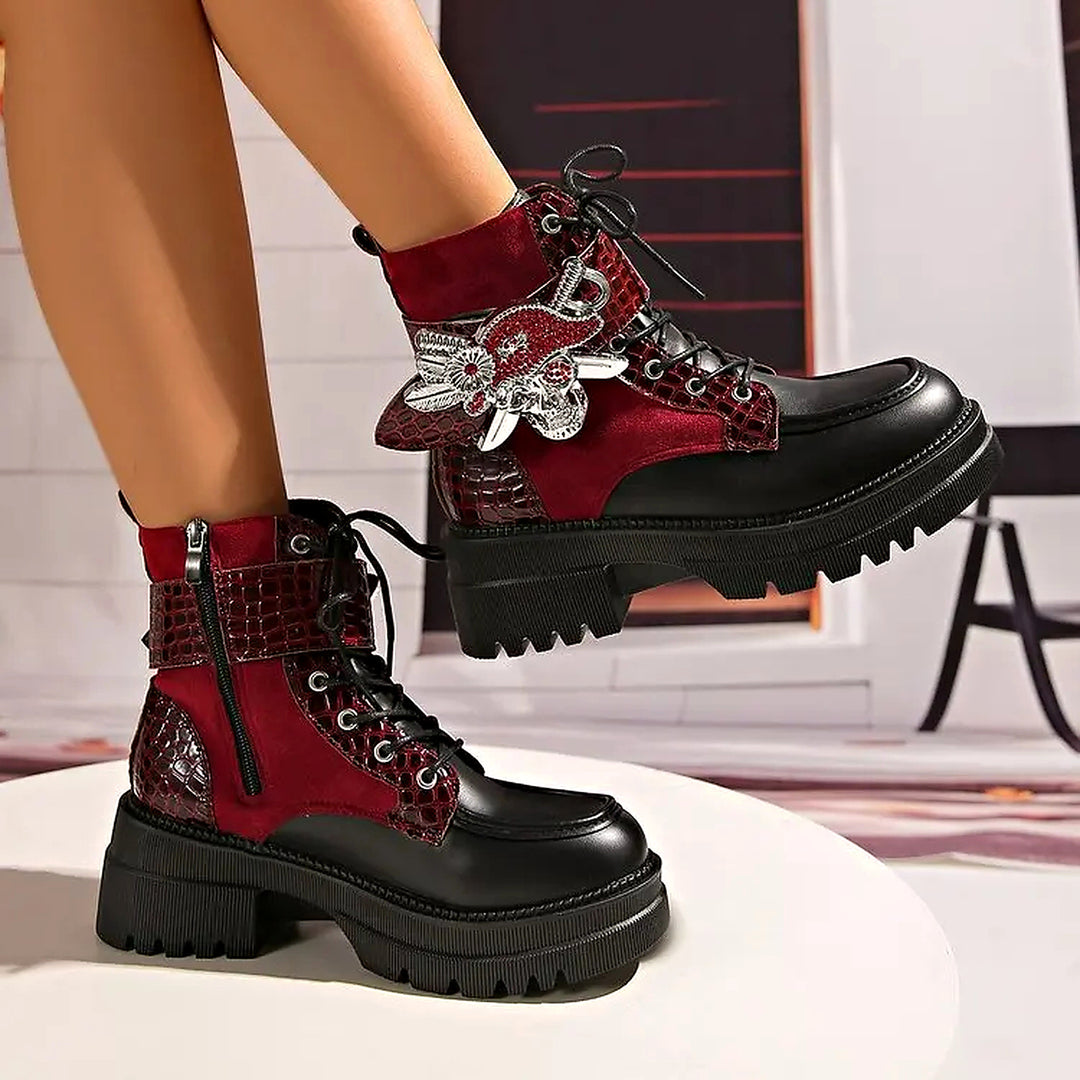 Noctelle Butterfly Lace Up Boots
