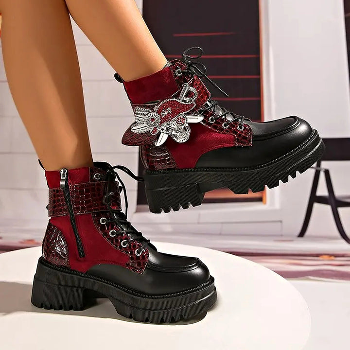 Noctelle Butterfly Lace Up Boots