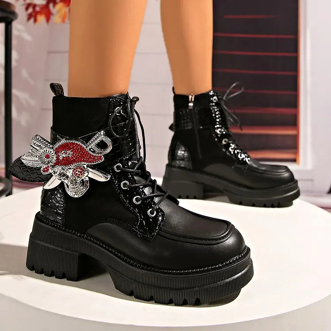 Noctelle Butterfly Lace Up Boots