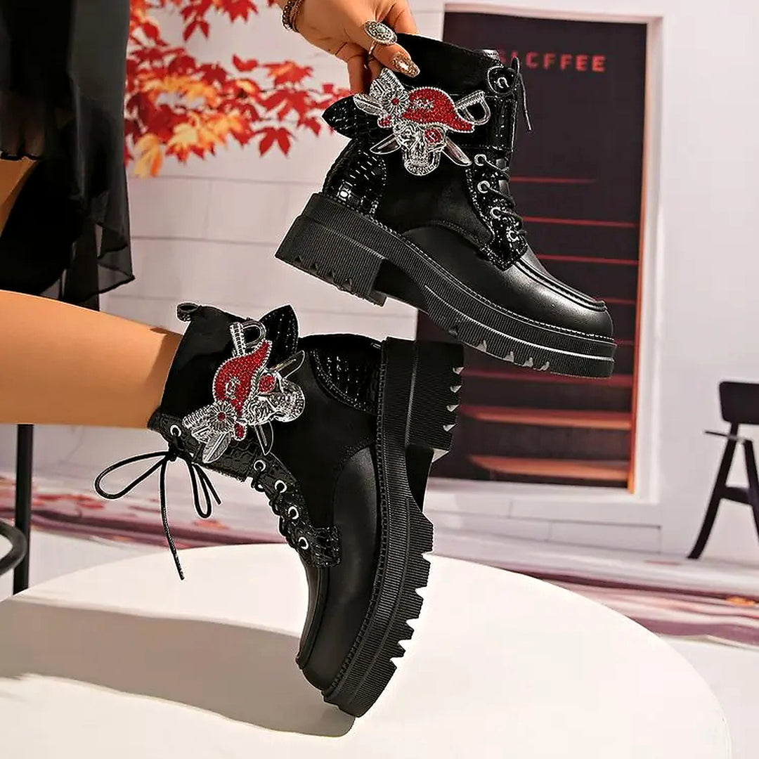 Noctelle Butterfly Lace Up Boots