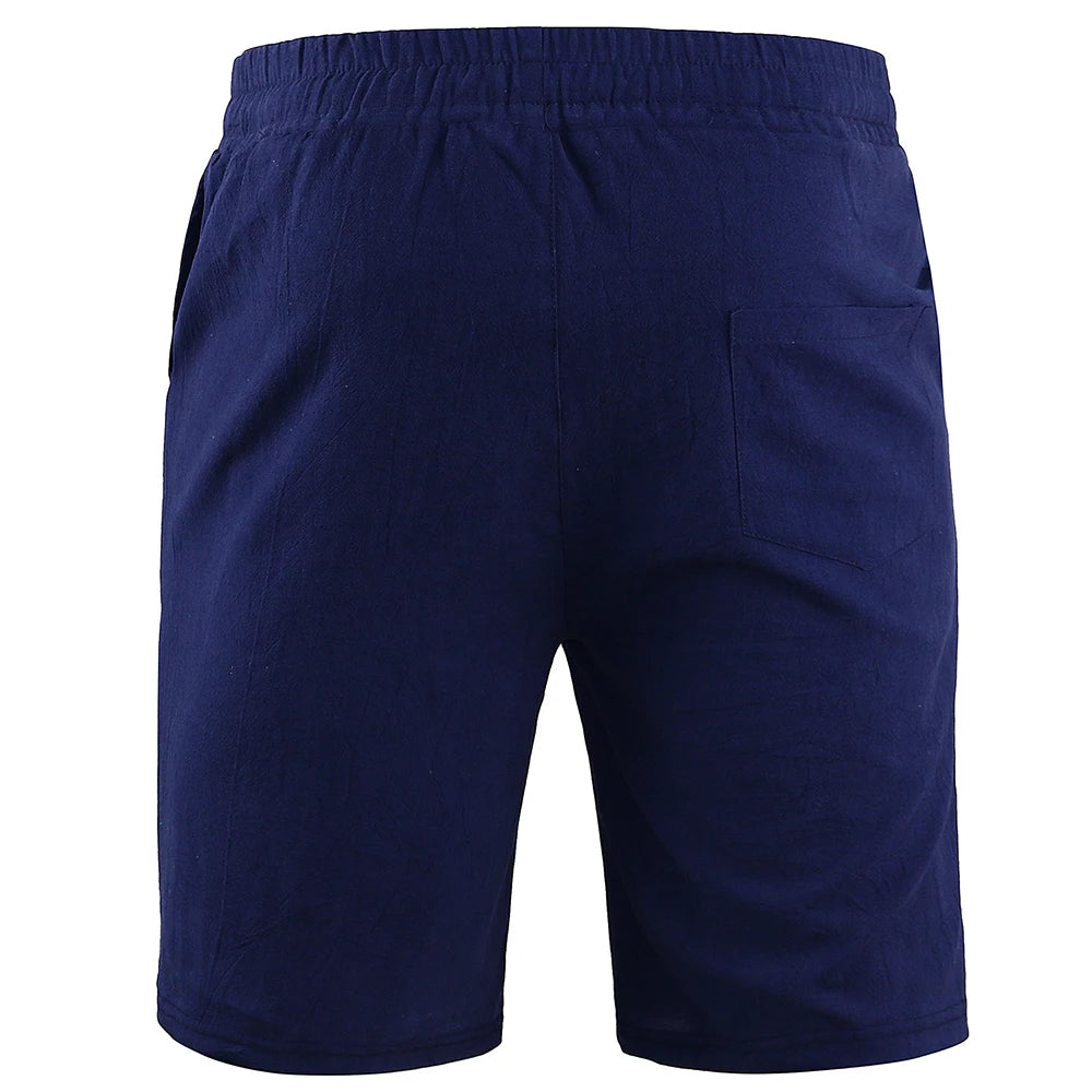 Men's Cotton Linen Shorts | Lightweight Breathable Summer Essential | Classic Solid Style
