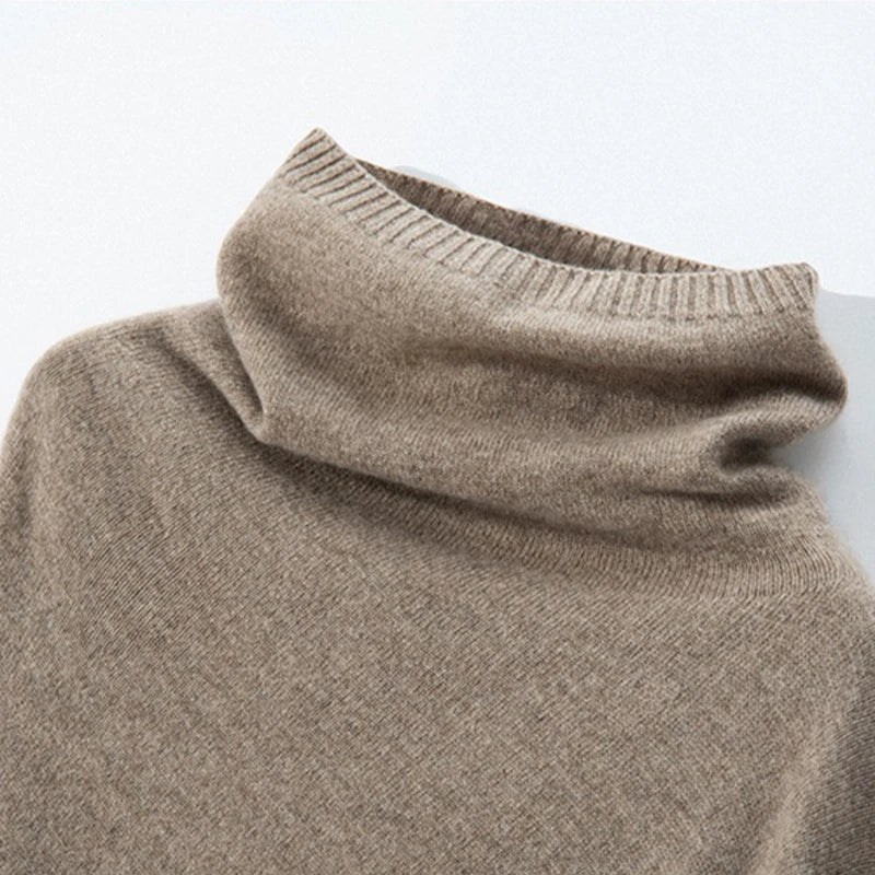 Marcelline Knit Woolen Turtleneck Cloak