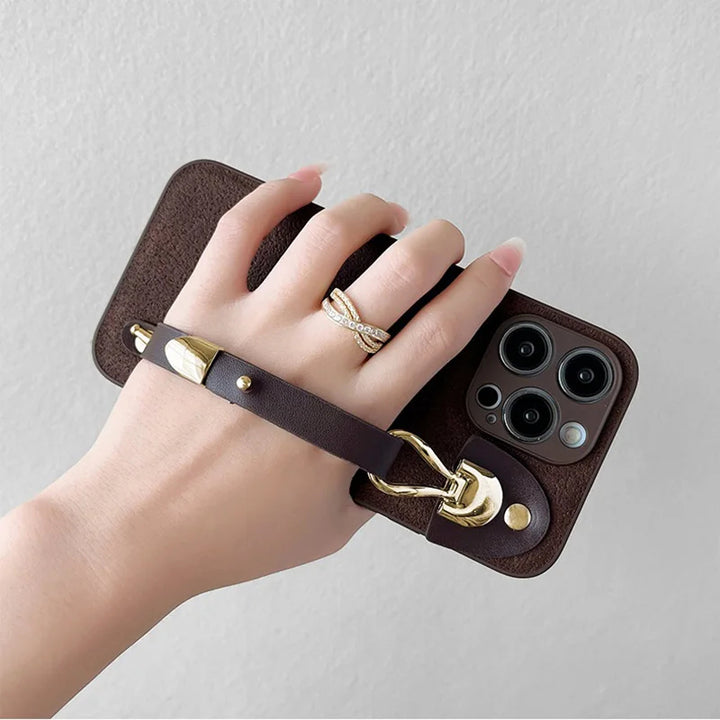 Feminique Leather Pattern Wrist Case