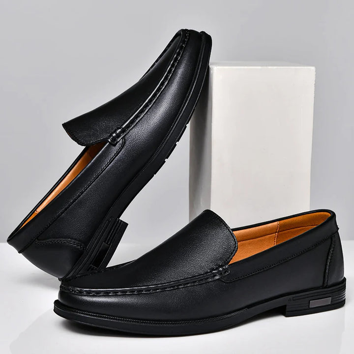 Corden Stitched Leather Loafers
