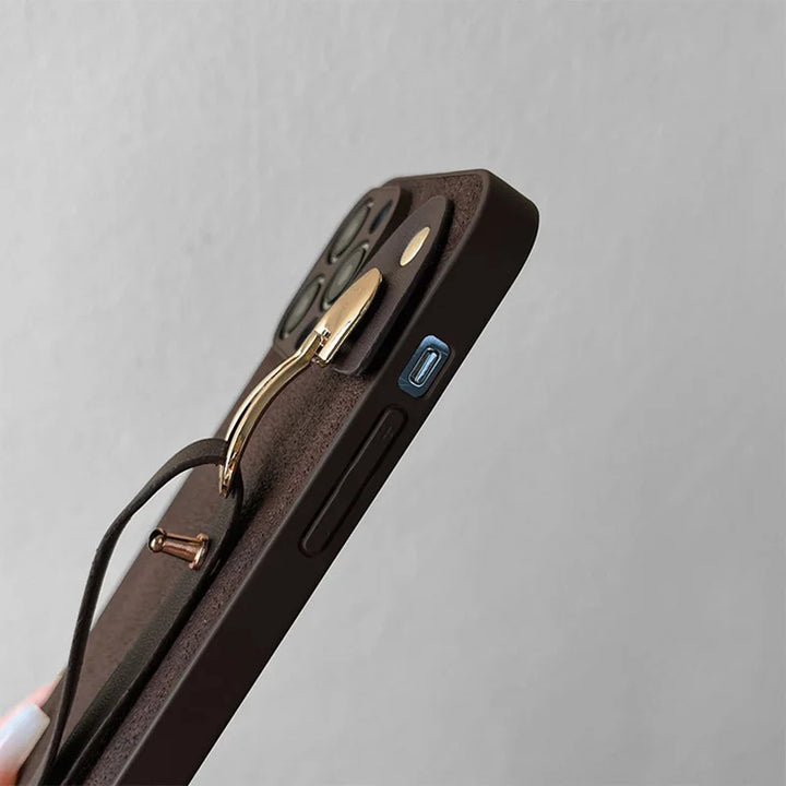 Feminique Leather Pattern Wrist Case