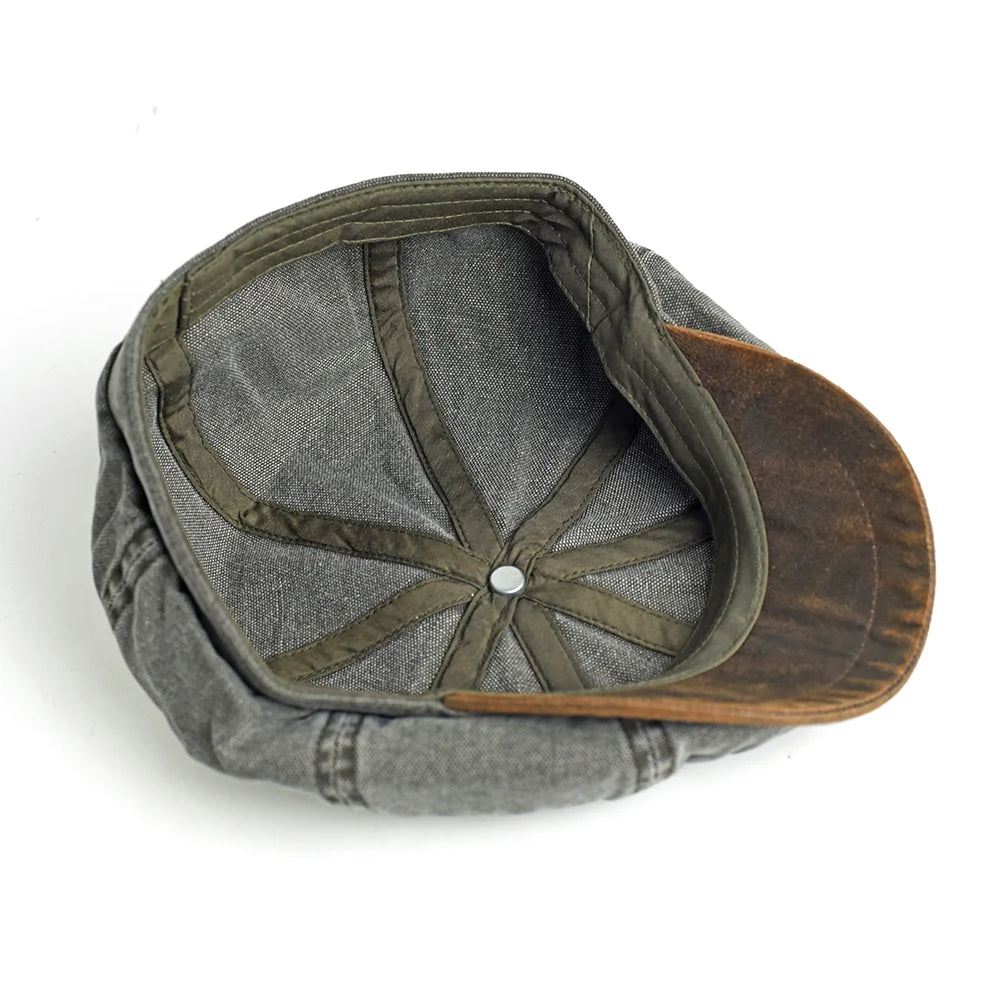 Rovell Washed Cotton Flat Cap