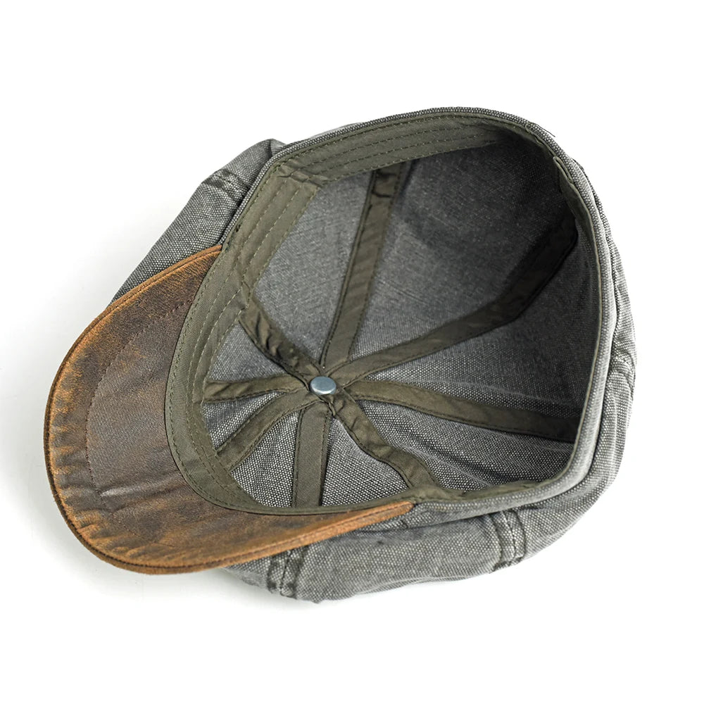 Rovell Washed Cotton Flat Cap