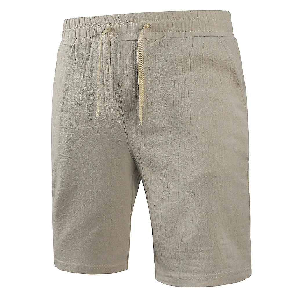 Men's Cotton Linen Shorts | Lightweight Breathable Summer Essential | Classic Solid Style