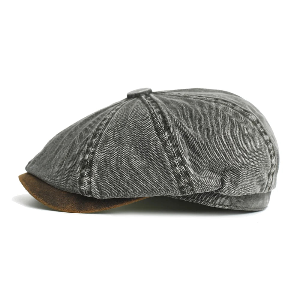 Rovell Washed Cotton Flat Cap
