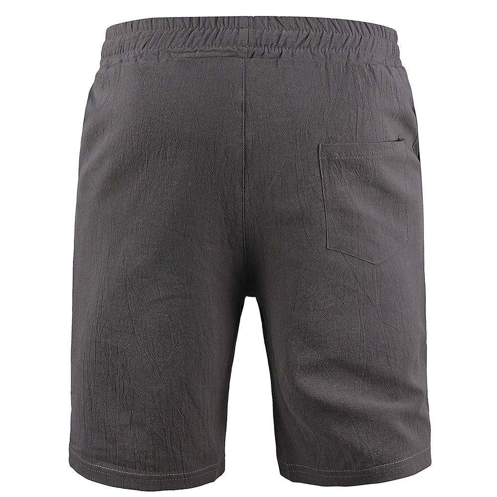 Men's Cotton Linen Shorts | Lightweight Breathable Summer Essential | Classic Solid Style