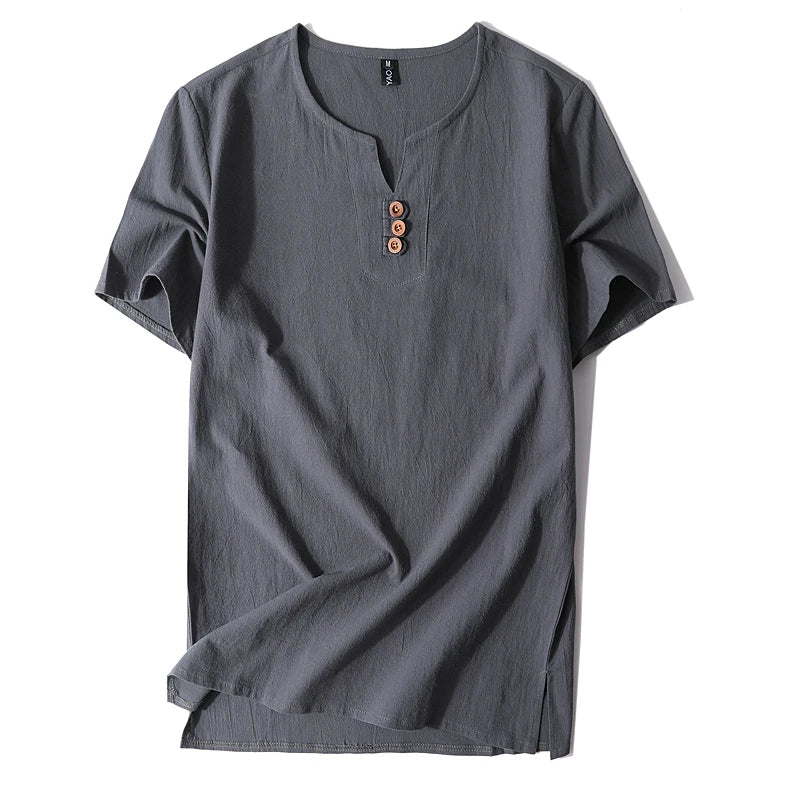 Castello Linen Button Tee