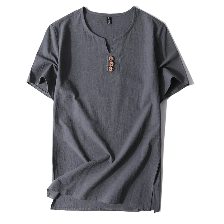 Castello Linen Button Tee