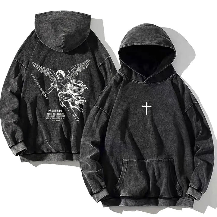 Ravenshade Psalm 91:11 Washed Cotton Hoodie