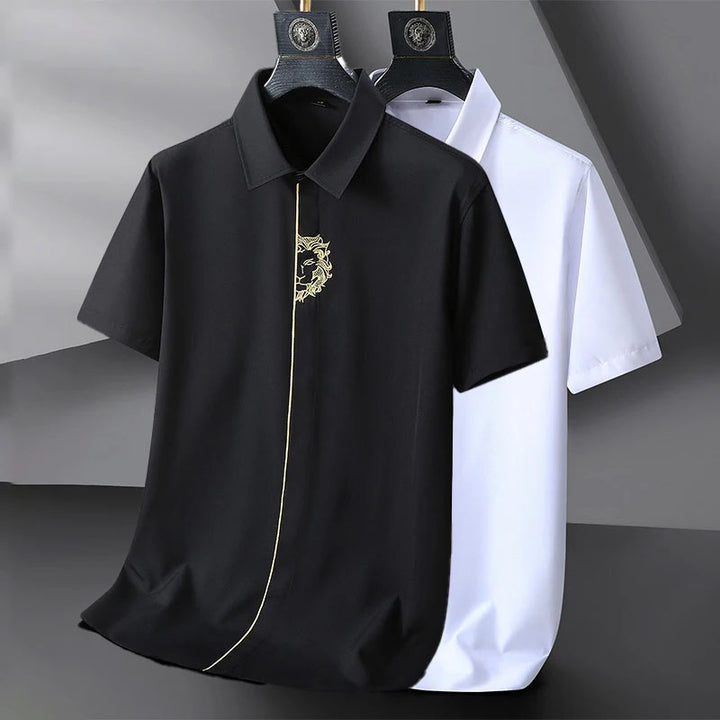 Men's Cotton Blend Embroidered Shirt | Casual Oversized Summer Essential