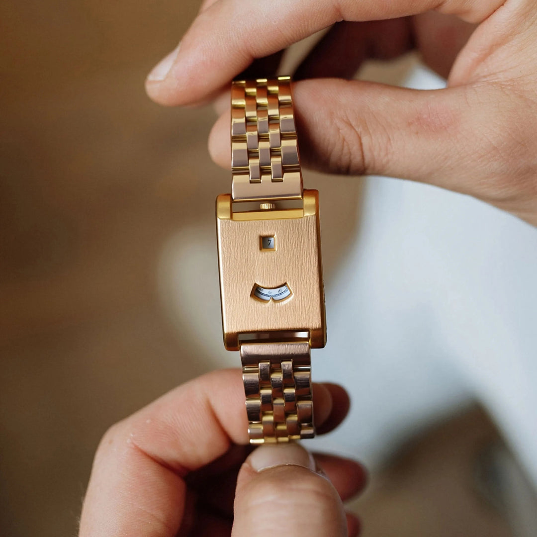Loxley stainless steel watch with polished bracelet and clean dial