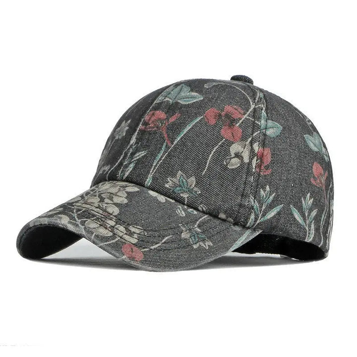 Roselle Floral Denim Cap