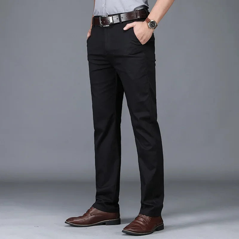 Marlowe Stretch Cotton Straight Trousers