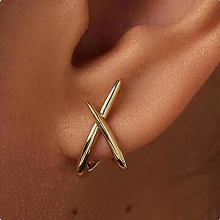Valencia Cross Steel Stud Earrings