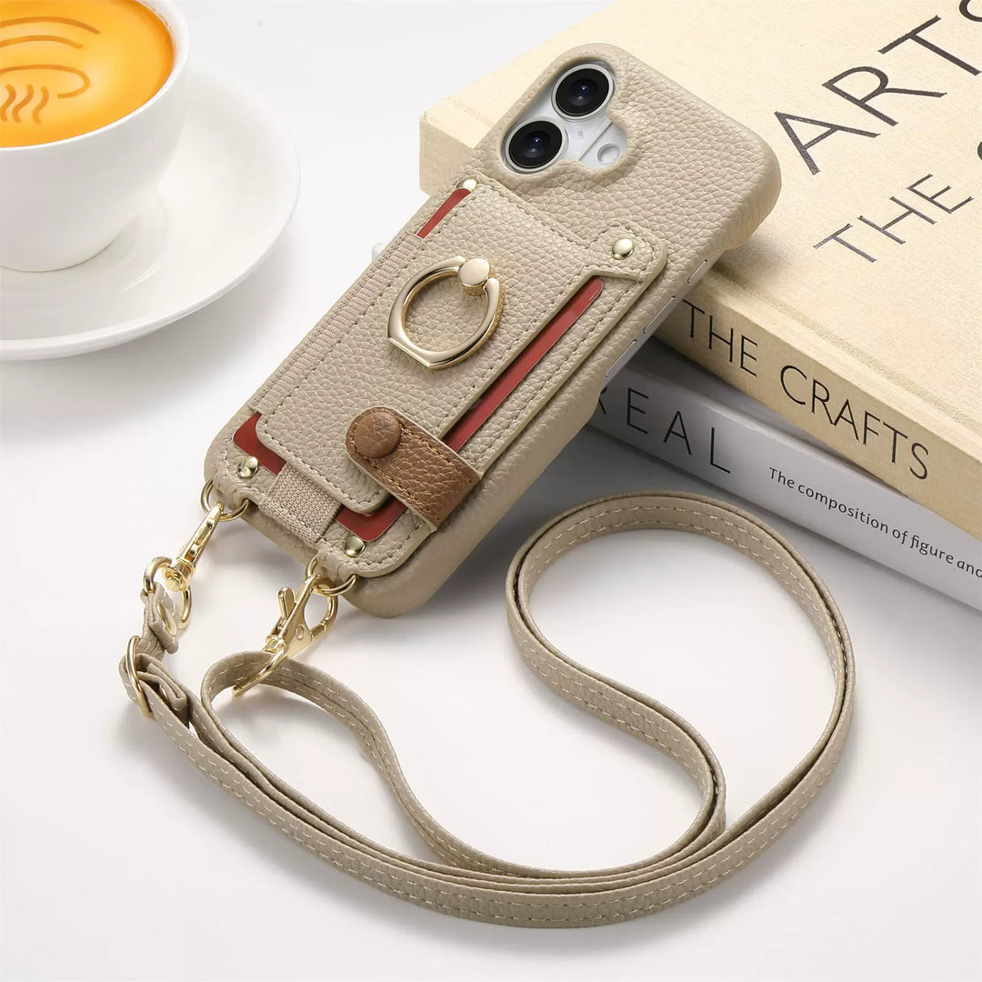 Marcelline Crossbody Leather Wallet iPhone Case