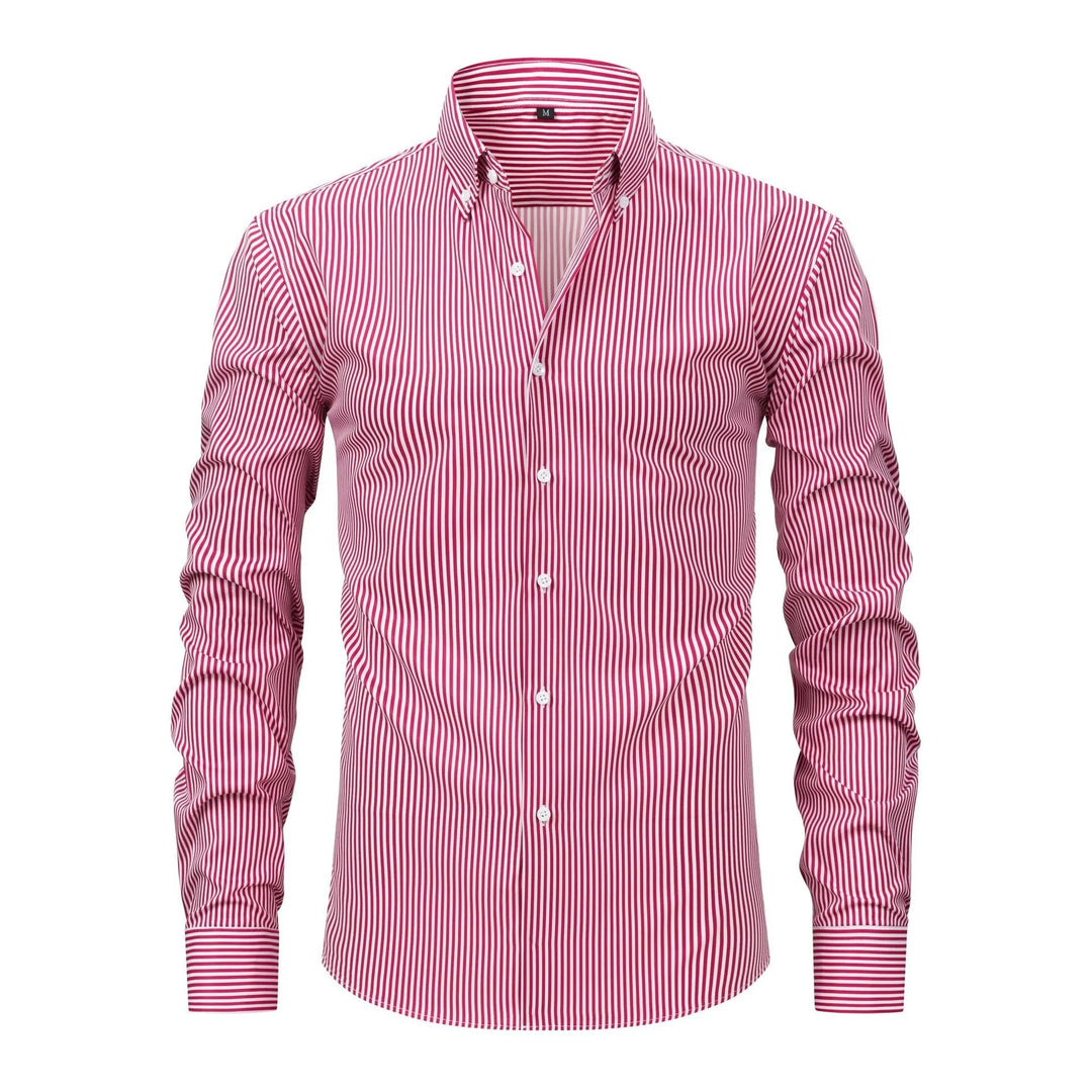 Red and white striped shirt on a white background