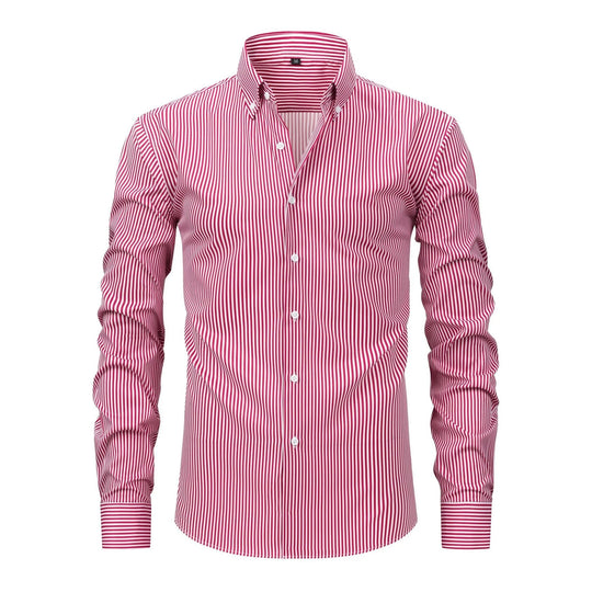 Red and white striped shirt on a white background