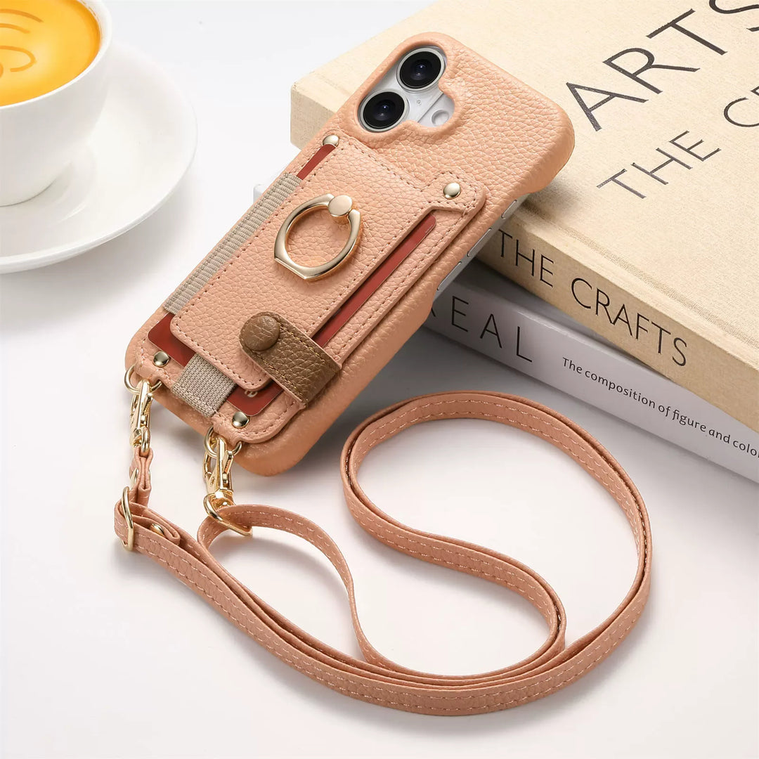 Marcelline Crossbody Leather Wallet iPhone Case