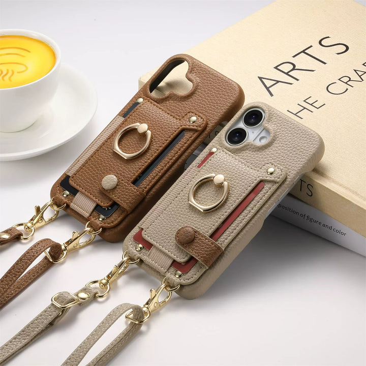 Marcelline Crossbody Leather Wallet iPhone Case