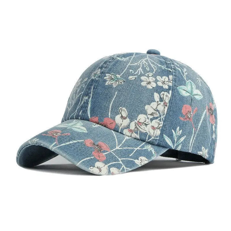 Roselle Floral Denim Cap