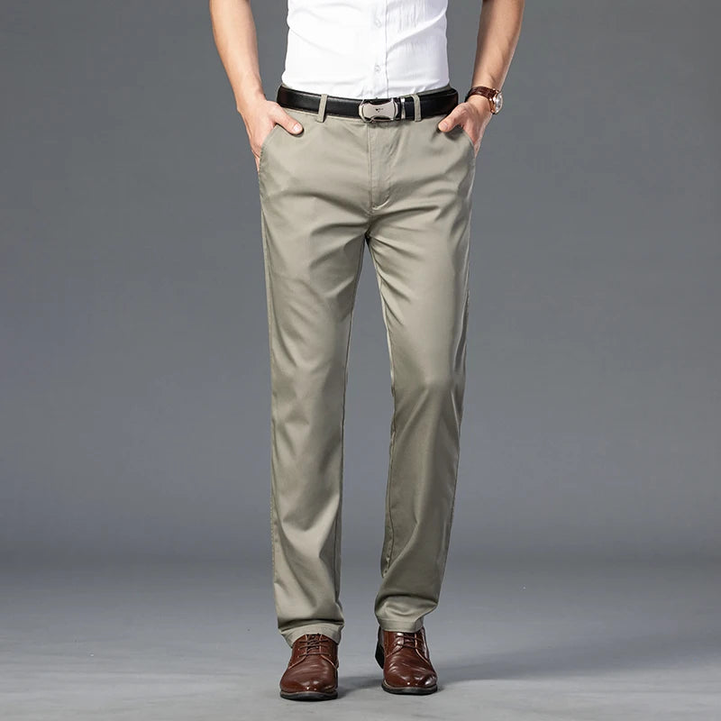 Marlowe Stretch Cotton Straight Trousers