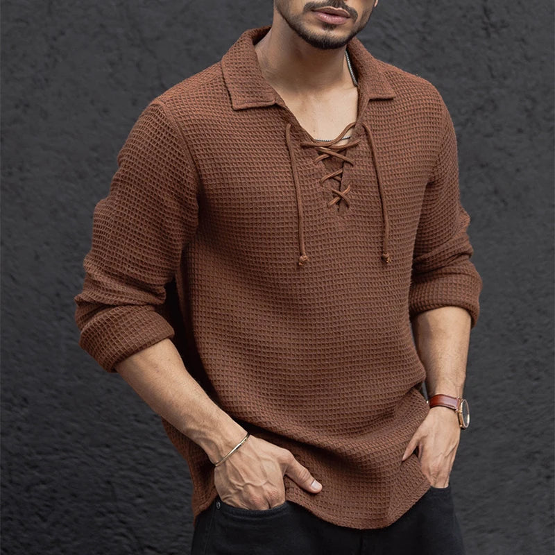 Santorini Lace Knit Polo Sweater