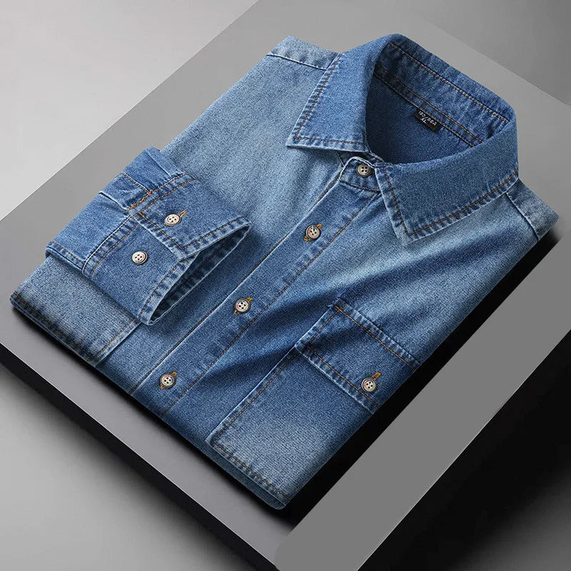 Harrington Two-Tone Denim Shirt