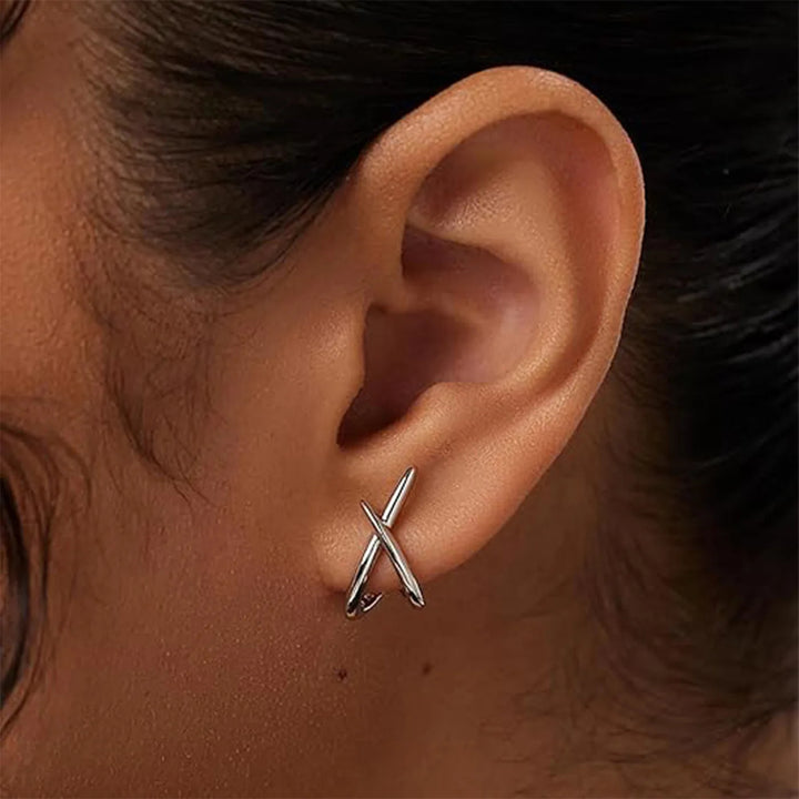 Valencia Cross Steel Stud Earrings
