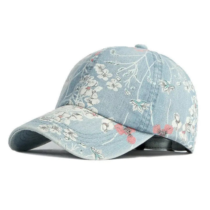 Roselle Floral Denim Cap