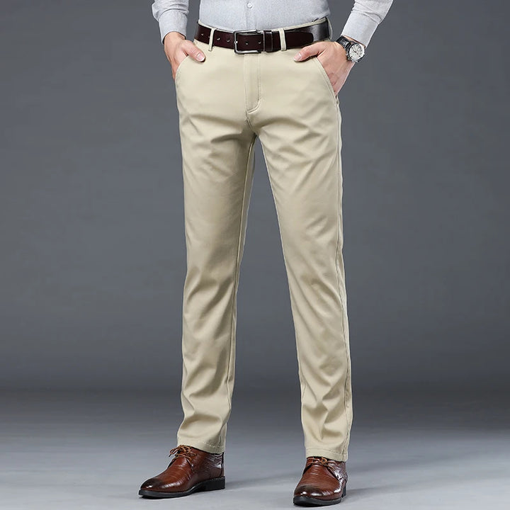 Marlowe Stretch Cotton Straight Trousers