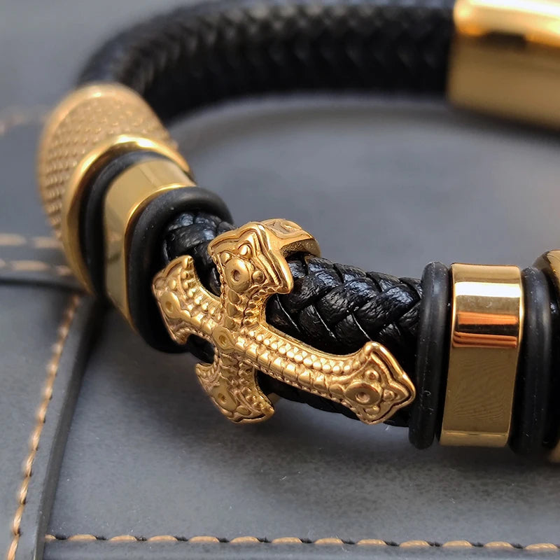 Aurel Cross Leather Bracelet