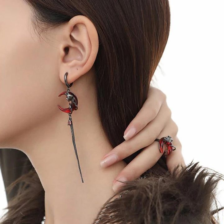 Lunara Crimson Drop Earrings