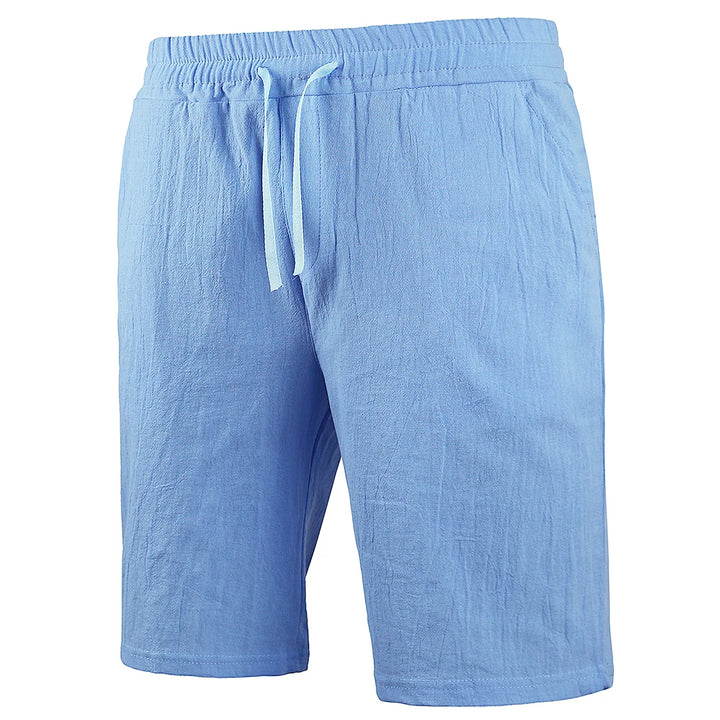 Men's Cotton Linen Shorts | Lightweight Breathable Summer Essential | Classic Solid Style
