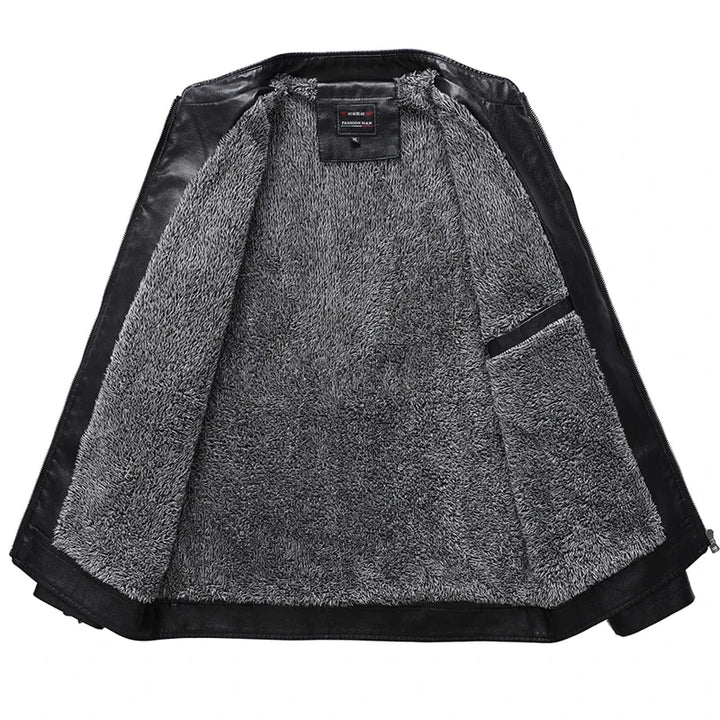 Carrington Leather Stand Collar Jacket