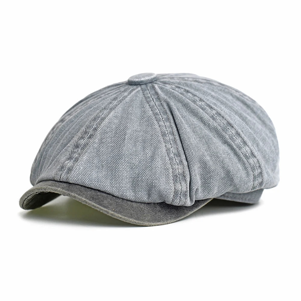 Rovell Washed Cotton Flat Cap