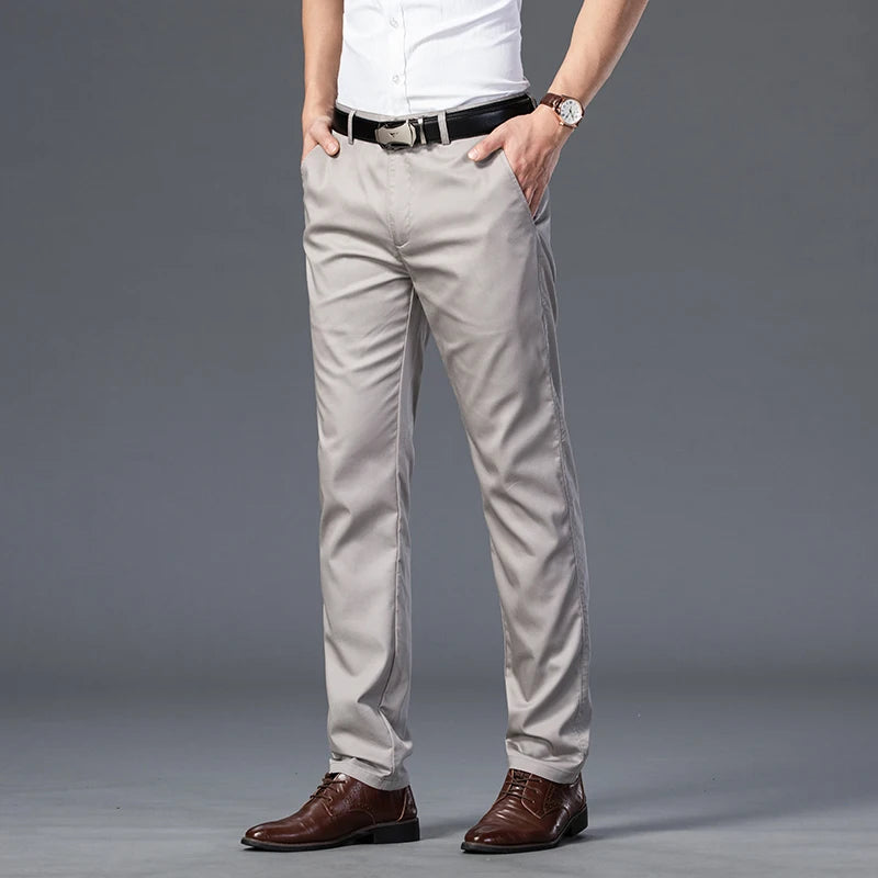 Marlowe Stretch Cotton Straight Trousers