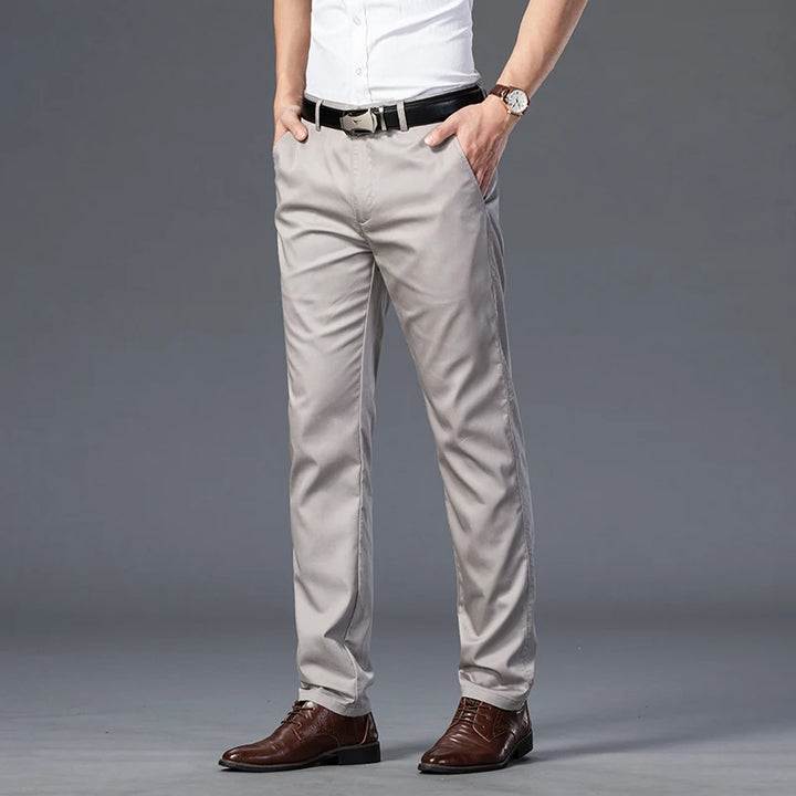 Marlowe Stretch Cotton Straight Trousers