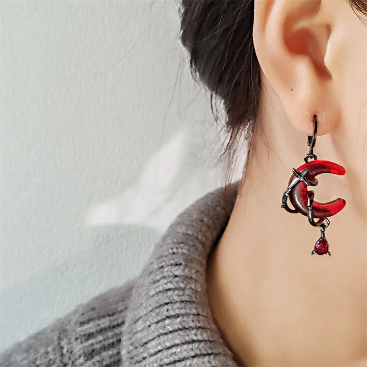 Lunara Crimson Drop Earrings