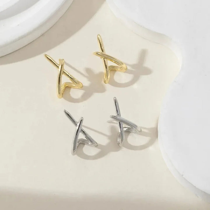 Valencia Cross Steel Stud Earrings