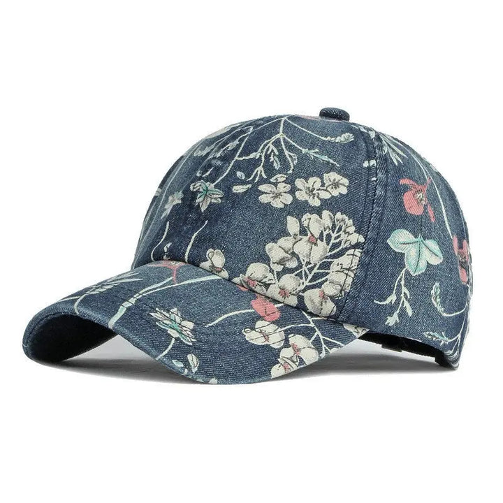 Roselle Floral Denim Cap