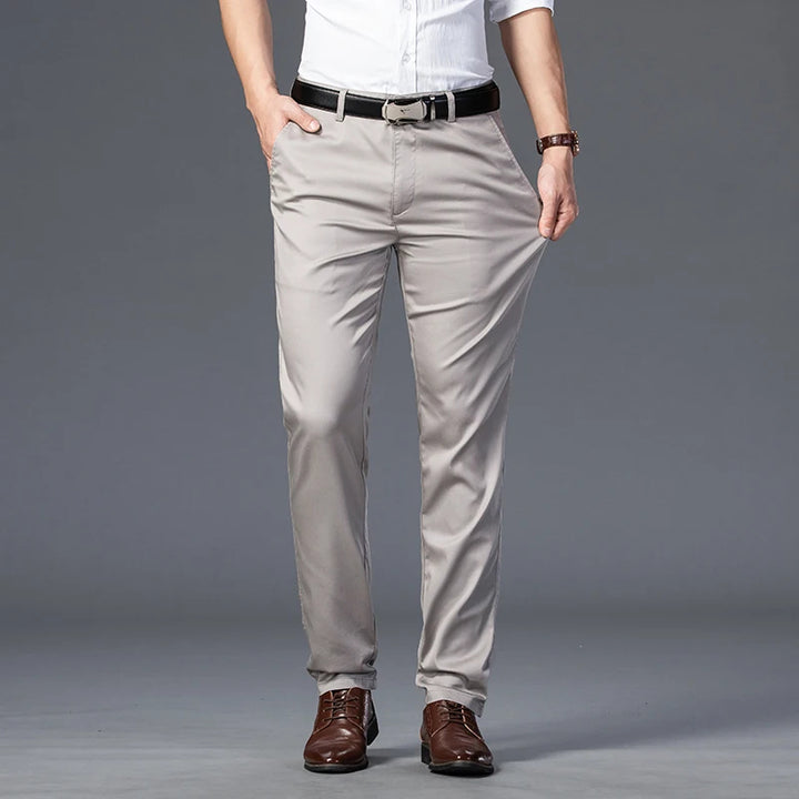 Marlowe Stretch Cotton Straight Trousers